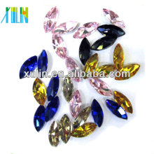 Hot sale Marquise Colorful shape gemstone faceted crystal glass clothing garment decorated beads